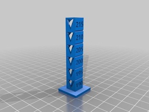 pla 190 215 temp tower 5 degree steps 3d printing tests customized 3d print model - Mito3D
