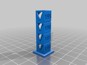 pla temp torre 180 195 5 graus passos A impressão 3d de testes personalizado 3d print model - Mito3D