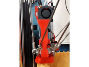 etkileyici blower kanalı delta 3ku monte edilmiş 3d yazıcı parçaları soğutma fan bölüm 3d print model - Mito3D