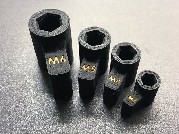 nut fasteners m3 - m6 hand tools hex 3D print model - Mito3D