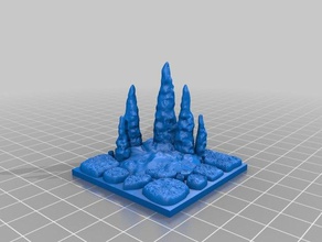 stalagmite floor tile remix openforge 20 ish toy & game accessories cavern forge magnetic magnets open 3d print model - Mito3D