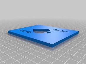 asso di picche stencil 2d art base card carte facile easy print gioco giocare a veloce stampa rapida stancil 3d print model - Mito3D