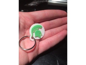 michigan state spartan keychain signs & logos 3d print model - Mito3D