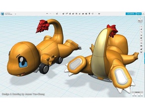 pok mon - charmander pull-back car toy & game accessories pokemon figures go toys 3d print model - Mito3D