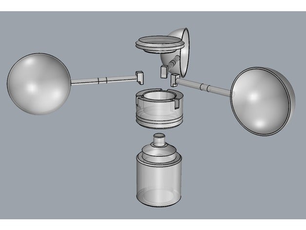 anemometr v 2 - pioggia rezistant all'aperto e giardino fan i giardinaggio misc strumento strumenti meteo stazione 3D print model - Mito3D