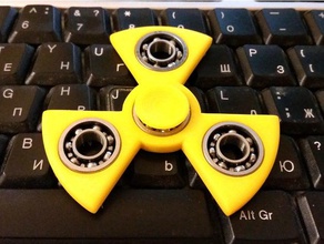 nuclear hazard spinner remix smooth chamfer mechanical toys fidget toy openscad trump 3d print model - Mito3D