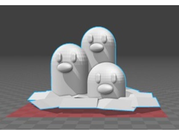 dugtrio La impresión en 3d los juegos de azar nintendo pokemon 3D print model - Mito3D