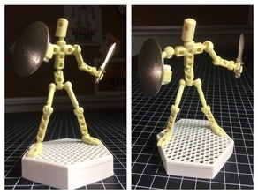 hex de exibição grade, modibot brinquedos construção o personagem personalizado a figura modular 3d print model - Mito3D