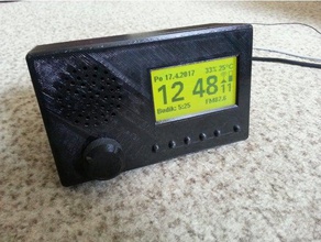 rádio relógio despertador gabinete eletrônica amador a caixa tampa da caso eletrônico habitação projeto de 3d print model - Mito3D