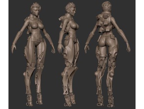 kara dul insanlar kadın heykel 3d print model - Mito3D
