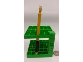 personalizable cubistand titular de un lápiz la oficina personalizado sostenedor pluma 3d print model - Mito3D