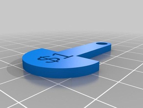 removable shopping trolley token australia label aldi coles woolworths 3d print model - Mito3D
