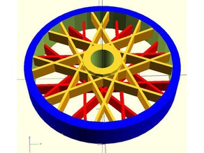 spoke wheel - filament spool hub 3d printer accessories car model models 3d print model - Mito3D