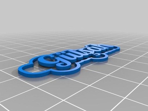 özelleştirilmiş çok satırlı etiket anahtarlığım Anahtarlık 3d print model - Mito3D