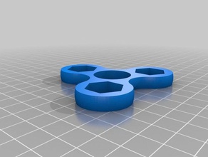 7 16th hex nut bearing tri spinner toys & games fidget 3d print model - Mito3D
