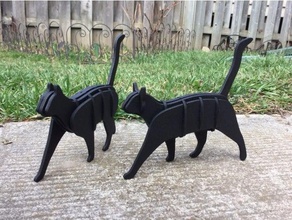 los gatos - corte láser a animales animal cat lasercut 3d print model - Mito3D
