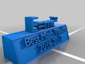 beste Mathe-Lehrer ausgezeichnet 3d-drucken award best Bildung math 3d print model - Mito3D