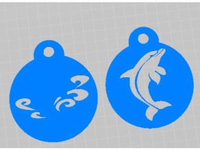 dolphin face paint stencils 3d printing painting kids party stencil template 3d print model - Mito3D