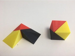 três-parte cubo matemática o volume 3d print model - Mito3D