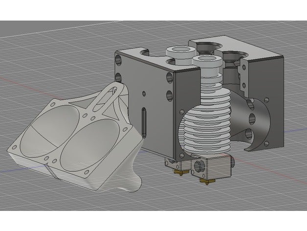 e3dv5 doble hotend bowden mount & ventilador Impresora 3d de las piezas 30mm Ventilador 40mm montaje del monte refrigeración conducto dual dualextrusion dualstrusion dos colores extrusor extrusión materiales boquilla e3d e3d-v5 la cubierta v5 el multicolor multimaterial titular 3D print model - Mito3D