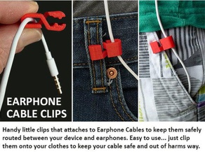 earphone cable clip mobile phone android audion birthday bus guide holder management christmas computer device excercise gift gym handy headphone headphones iphone 4 4s 5 5s 6 7 partsolutions phones practical present safe safety samsung galaxy s4 s5 s6 s7 s iii stereo train travel traveller travelling unique 3d print model - Mito3D