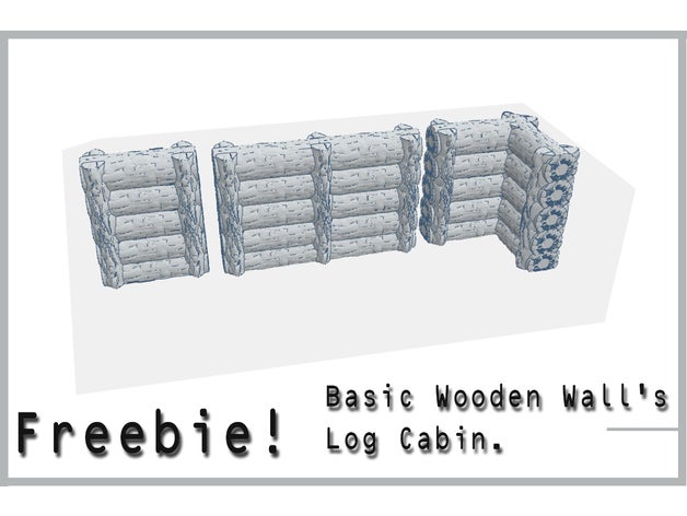 hayland terrain 28mm log cabin basic walls models 3D print model - Mito3D