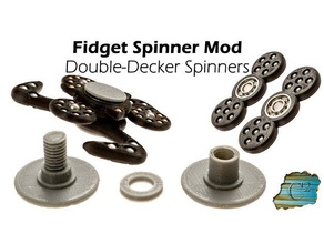 double-decker fidget spinner mod toys & games fidget-toy fidgetspinner hand toy finger handspinner tri 3d print model - Mito3D