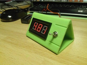 voltmeter case electronics box cover display meter power switch stand triangular volt 3d print model - Mito3D