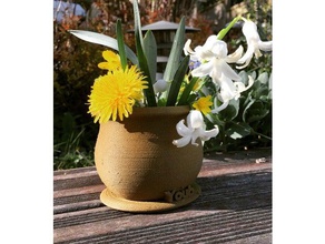 sphère de pot fleur ménage la décoration cuisine bois 3d print model - Mito3D