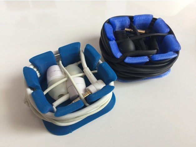 des écouteurs l'audio câble cas le casque d'écoute titulaire stockage envelopper 3D print model - Mito3D