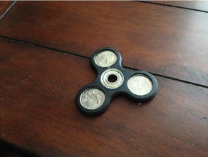 captured quarter fidget spinner toys & games 3d print model - Mito3D