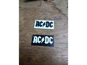 ac dc logo llavero signos y logotipos acdc logotipo el 3d print model - Mito3D