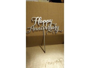 happy anniversary cake topper signs & logos 3d print model - Mito3D
