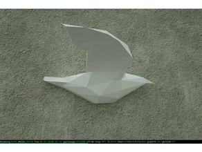 lowpoli dove wallhanger art 3d print model - Mito3D