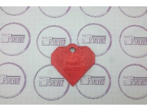 sfaccettato cuore portachiavi i di san valentino keychain trasmettitore chiave a catena key fob amore il giorno regali 3d print model - Mito3D