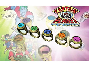 422 earth day captain planet rings 3d print model - Mito3D