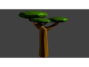 baobab low-poly sculptures africa african afrique lowpoly low poly tree 3d print model - Mito3D