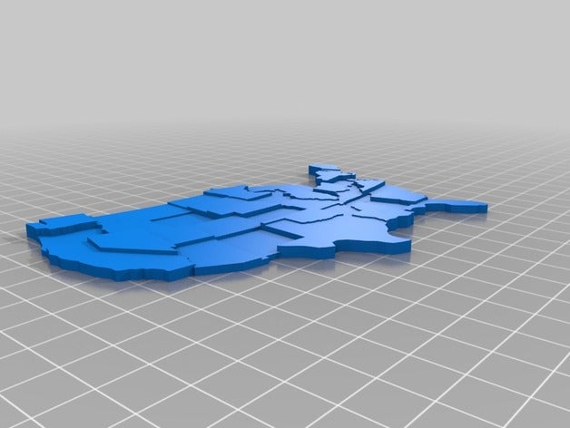 estados unidos mapa en braille de aprendizaje personalizado 3D print model - Mito3D