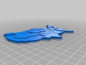 usa braille map learning customized 3d print model - Mito3D