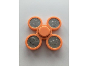quad nickel fidget spinner toys & games coin 3d print model - Mito3D