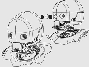 robot eyes use k2so inspired head model robots star wars 3d print model - Mito3D