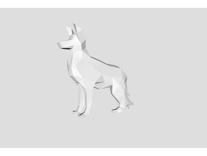 baja poli perro pastor alemán La impresión en 3d 3d print model - Mito3D