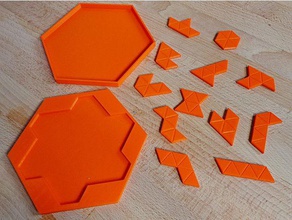 hexiamond 3d-drucken puzzle 3d print model - Mito3D