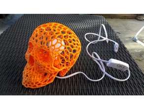 voronoide skull lampe household supplies lamp voronoi 3d print model - Mito3D