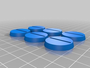 6 peanas bases con ranhura modelos personalizado 3d print model - Mito3D