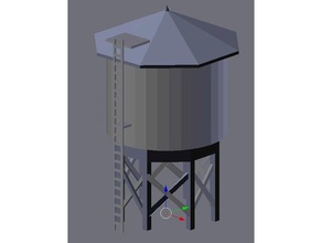 n scale water tower hobby model trains n-scale 3d print model - Mito3D
