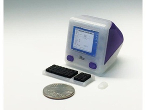 mini apple imac g3 oyuncaklar ve oyunlar bilgisayar sevimli dollhouse minyatür retro 3d print model - Mito3D