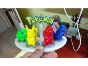 poly pokemon collection 3d printing balbazaur charmander pikachu logo squertel 3d print model - Mito3D