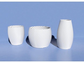 ondulato organico ciotola coppe vaso, vaso di fiori famiglia pot tazza tè il 3d print model - Mito3D