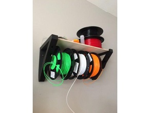 spool rack organization abs bracket filament holder mount petg pla rod roll shelf 3d print model - Mito3D